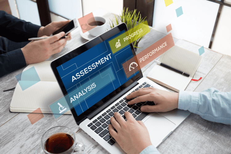 laptop , hands , assessment tool
